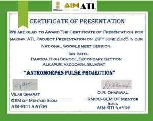 ATL PROJECT ON " ANTROMORPHS PULSE PROJECTION"